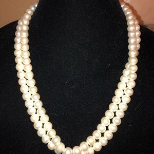 22 inch long faux pearls